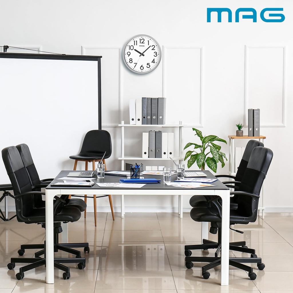 Настенный модуль MAG для непрерывного отображения секунд, не Mega Time, Прецизионные часы Noah, Большой, Диаметр 50,0 см, Офисы, Фабрики, Склады и т. д.. Легкий, Аналоговый,