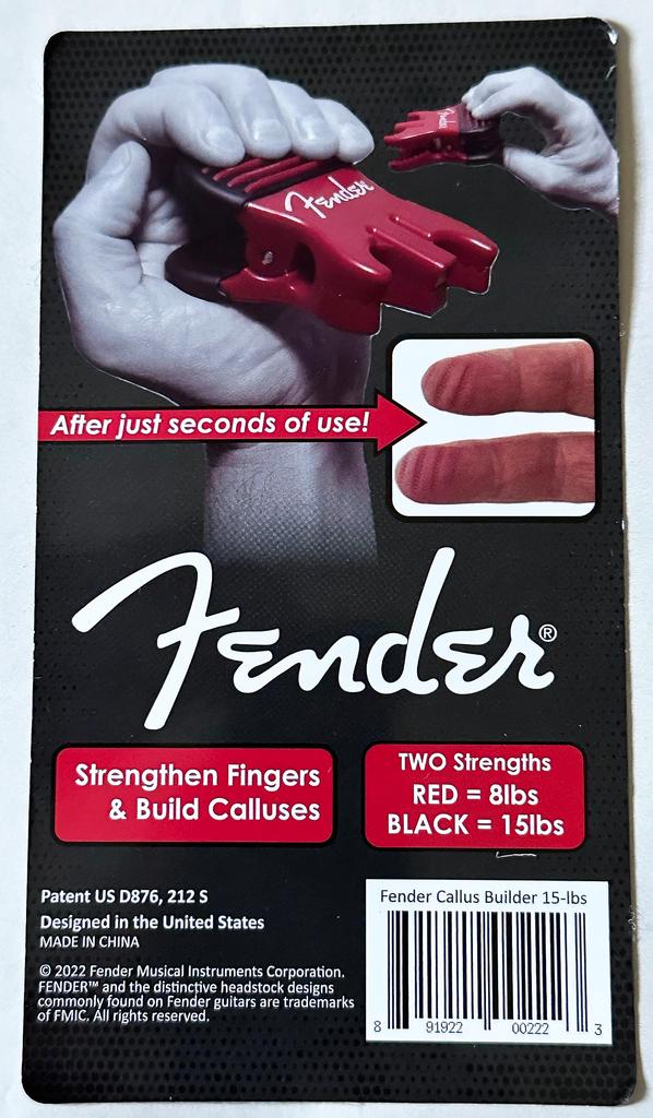 FENDER Callus Builder and Finger Strengthener 15 Для тех, кто играет на струнных инструментах (Черные фунты.) – (гитара, бас, скрипка и т. д.)