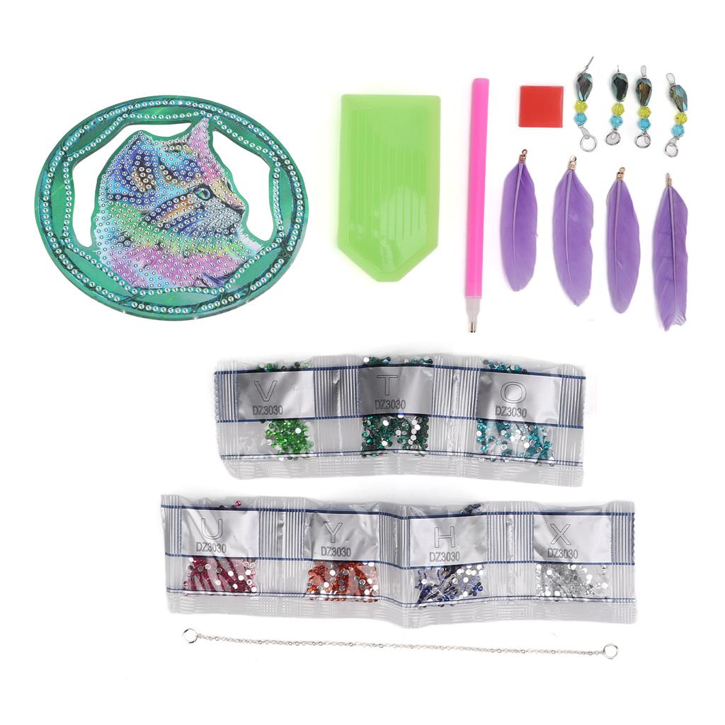 Dreamcatcher Pendants Simple Operation Cute Cat Appearance Beautiful Practical DIY 5D Dreamcatcher