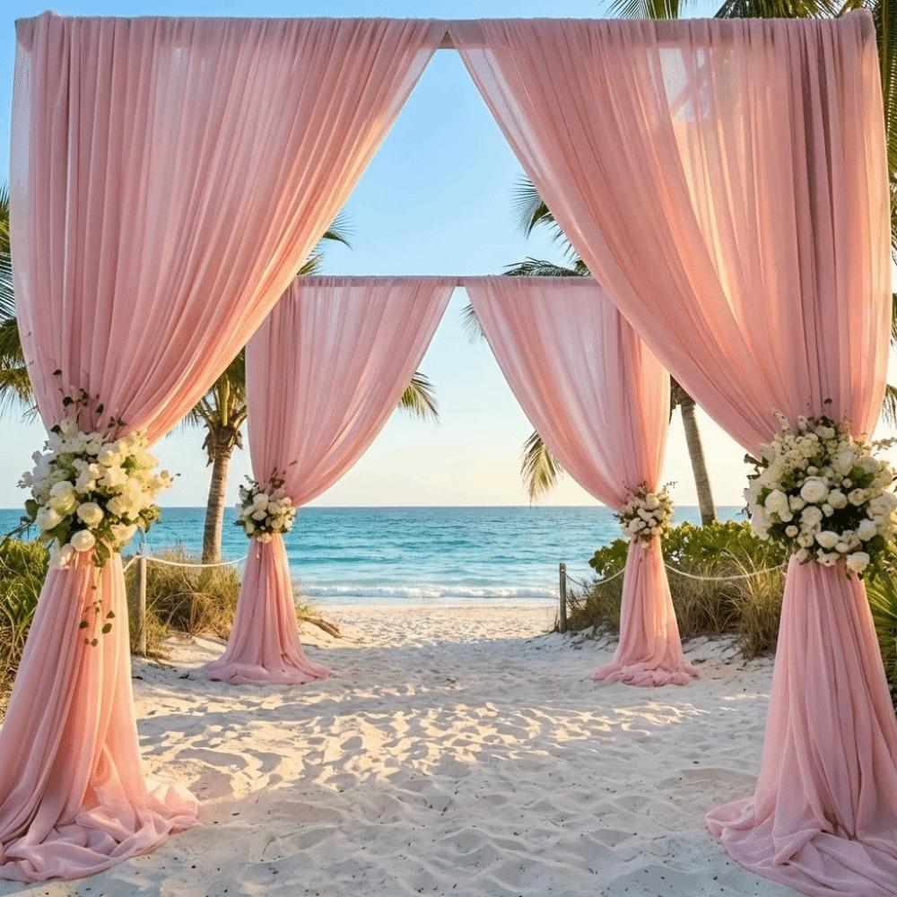 Rod Pocket Backdrop Curtains Multicolor Photography Background Drapes Wedding Decor