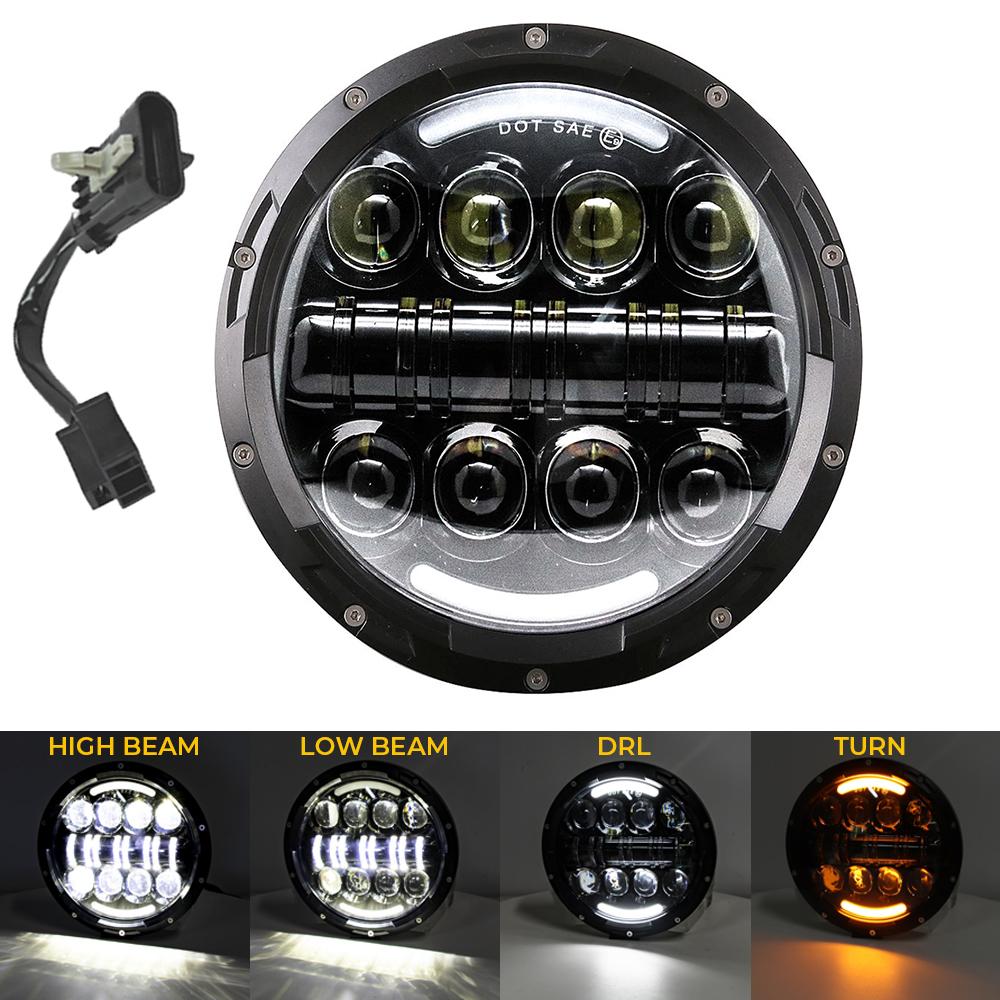 7-дюймовая светодиодная фара для мотоцикла с адаптером для Harley Touring Ultra Classic Electra Street Glide Road King Yamaha