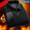 Men S Long Sleeve Fleece Lined Fake Two Piece Sweater For Middle Aged Dad
