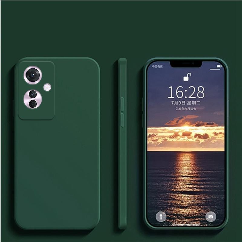 Чехол для OPPO Reno 11 F Чехол Reno 11F Жидкий силикон Однотонный Мягкий ТПУ Противоударный Capa Защитный чехол для телефона Чехол Reno11 F