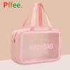 Pffee Transparent Wash Bag Waterproof Cosmetic Bags Organizer Make Up Cases