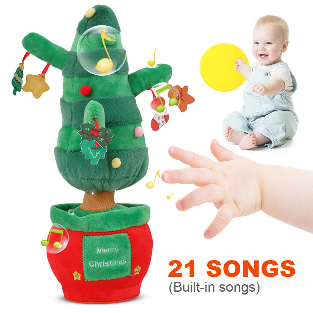 Рождественская елка/снеговик/санта-клаус игрушка говорящая поющая рождественская игрушка мягкая плюшевая кукла рождественские подарки для семьи друзей малышей