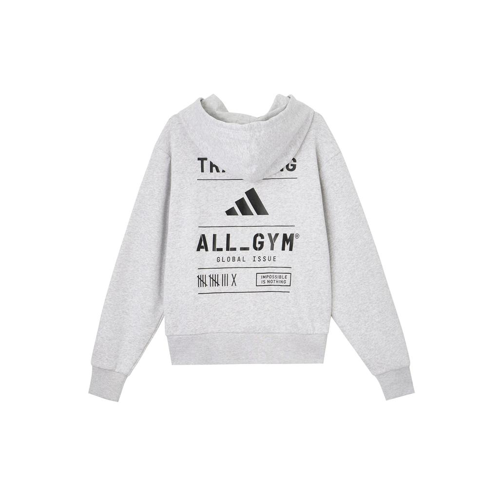 Adidas Повседневная мужская толстовка с капюшоном и принтом сзади, серая IS7104