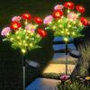 1 Pair Outdoor Solar Lights LED Flower Lamps Automatic On/Off IP44 Waterproof Easy To Install Wireless Garden Solar Lights