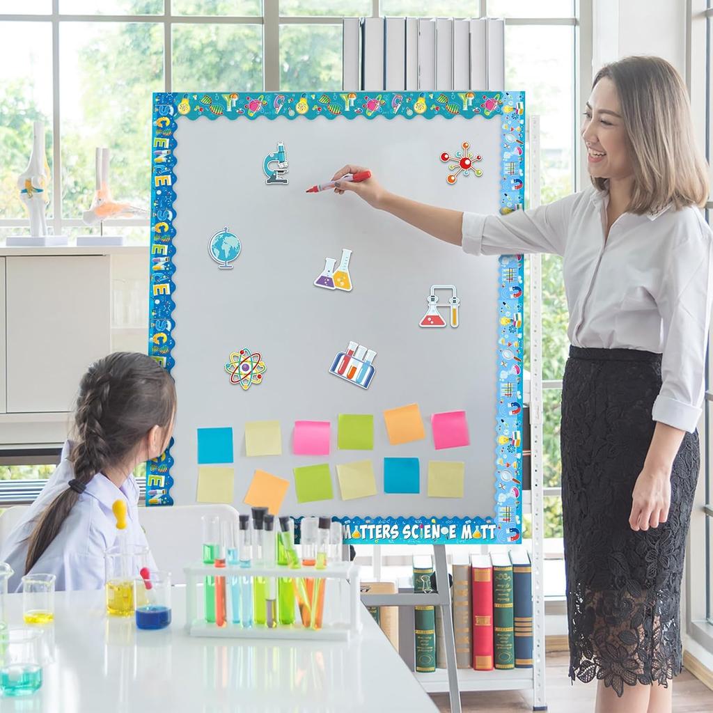 Outus 4 Rolls 131 Feet Science Bulletin Board Classroom Decor Science Theme Bulletin Board Borders Trim for Back to School Classroom Party Decor