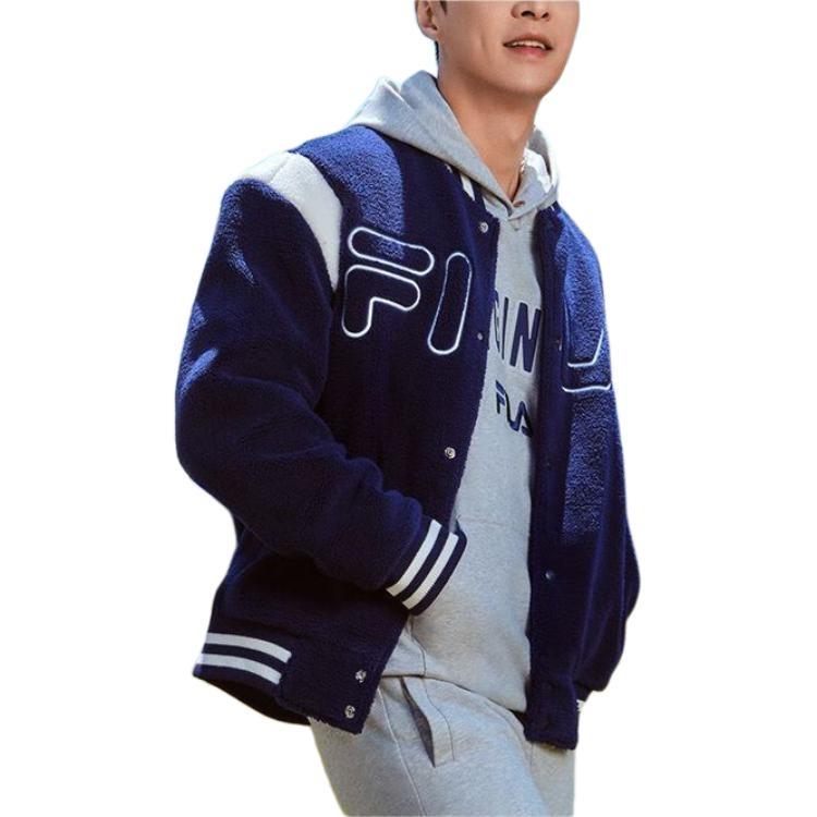 FILA ORIGINALE Baseball Jacket Outerwear Men's Dark Silent Blue F11M349502F-DB