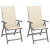 VidaXL Garden Reclining Chairs Set of 2 and Cushions Acacia Wood 3064700