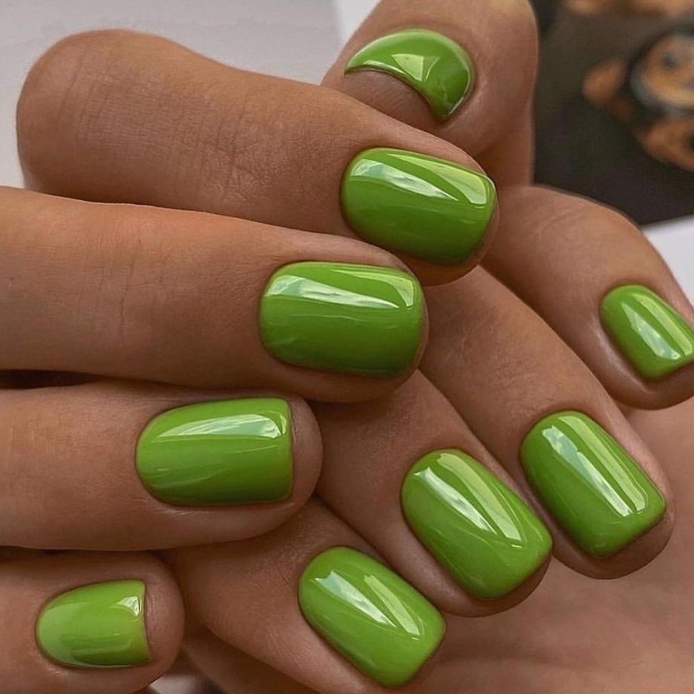 1PACK Wear Nail Short Nail Patch Solid Color Collection Nail Patch Finished Nail Patch Removable Fake Nail Patch