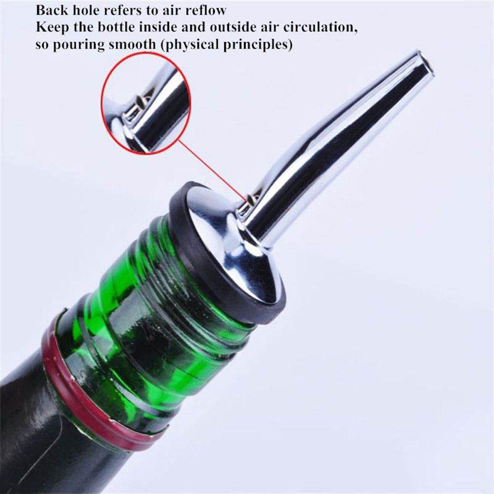 1/3PCS New Liquor Free Flow Bottle Cap Spout Stopper Stainless Steel Wine Pourer