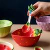 Керамическая миска для фруктового салата с ложкой Мультяшная овощная посуда Миска для риса Сервировочная миска для клубники Миски для лапши 300 мл