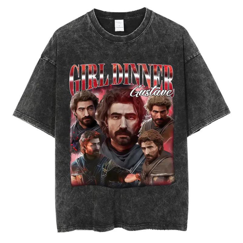 Fashion Personality T-Shirt Game Clair Obscur Expédition 33 Vintage Washed
