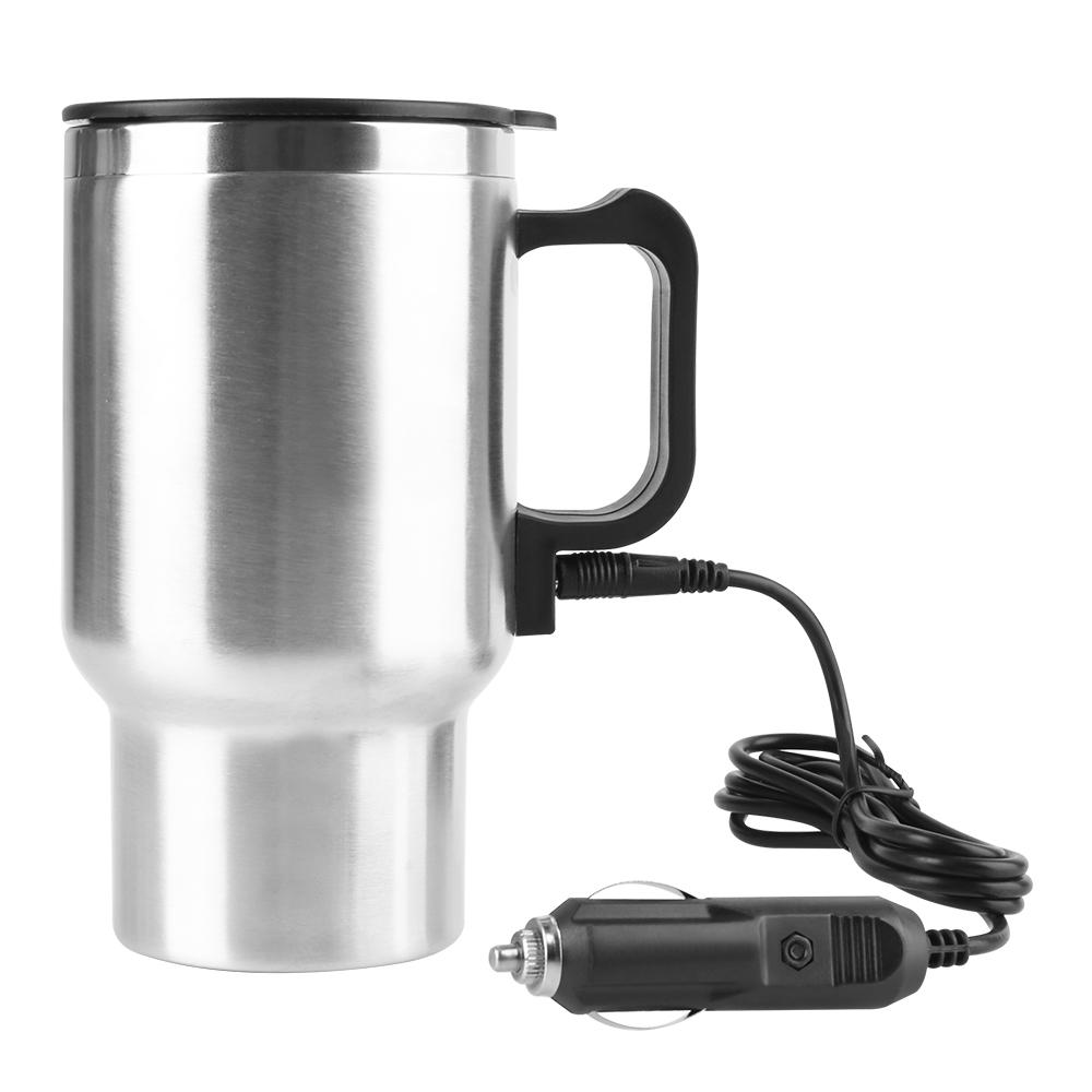 Кружка для подогрева автомобиля Электрический подогрев Автомобильная грузовая кружка Кемпинговый дорожный чайник Нержавеющая сталь Вода Кофе Молоко Термокружка 12В 450мл