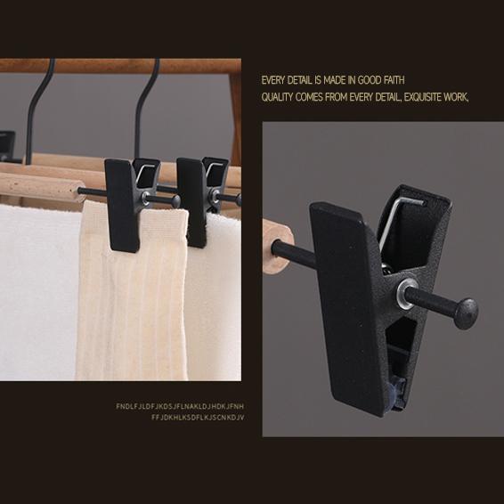 5PCS Trouser Hangers Durable Iron+Wood Drying Rack with Clip for Skirt Shorts Socks Underwear Storage Racks Organizer Hanger