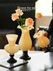 Handmade Art Glass Vase Cream Color Pedestal French Style Boho Home Decor