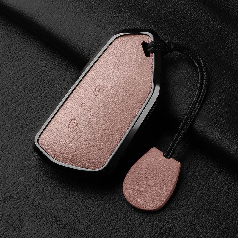 AAABP1 Goatskin Car Key Case Cover For Volkswagen Golf 8 MK8 ID.3 ID.4 Cupra Skoda Octavia A8 SEAT Leon MK4 2020 2021 Formentor Tarraco