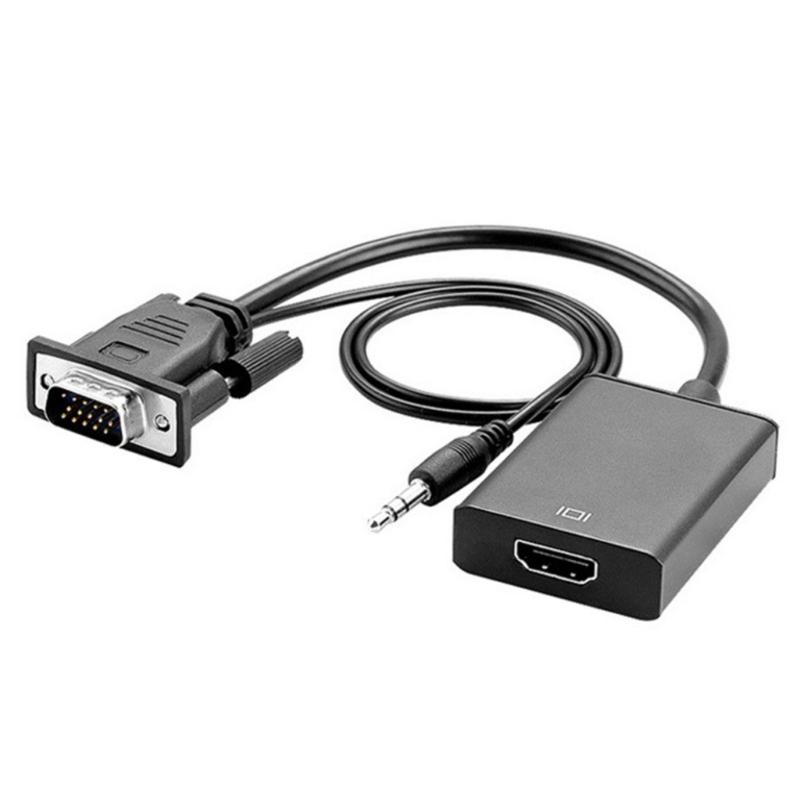Конвертеры-адаптеры VGA в HDMI-совместимый с 3,5 мм 1080P VGA входным источником для ТВ/мониторов/ЖК-разъемов