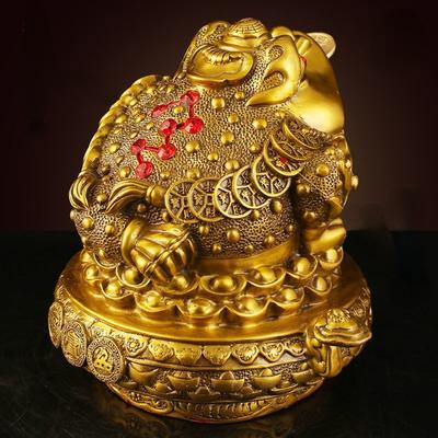 Украшения для привлечения богатства Zhaocai, сокровищница для домашнего процветания, золотая медная золотая жаба, украшения для гостиной