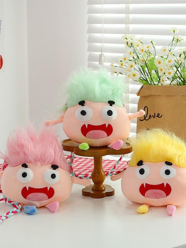 Funny Cartoon Monster Mini Bag With Colorblock Design For Casual Outings
