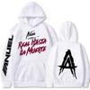 Anuel AA Hoodies Autumn Fleece Hoodie Men's Anuel AA Real Hasta La Muerte Printed Sweatshirts Rapper Loose Pullover Streetwear
