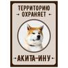 Металлическая табличка «Осторожно, злая собака», табличка на забор или дверь 18x25 см