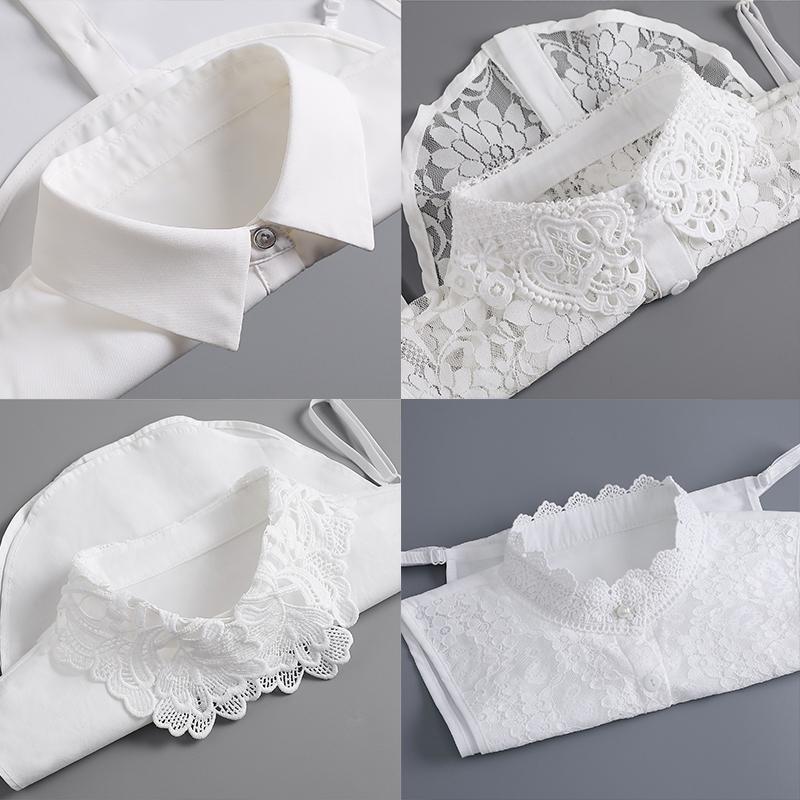 Fashion Half Shirt Style Fake Collar for Women Stand Detachable Collar Fake Girls Vintage Lace Ladies False Blouse Collar Decor