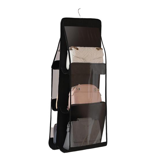 Bag Storage Bag Double-sided Transparent Visible 6/8 Pockets Great Load Bearing Handbag Purse Organizer Dust-Proof Wardrobe Closet Bag Hanging Holder