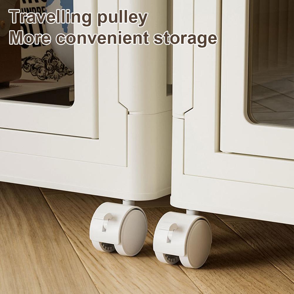 Портативный шкаф Складной гардероб с перекладиной для подвешивания Органайзер для хранения с прозрачной дверцей Пластиковый шкаф для гостиной спальни