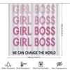 Chic Girl Boss Shower Curtain Set For Bath Decor Gradient Pink Typography Design Durable Fabric Material With Hooks Included