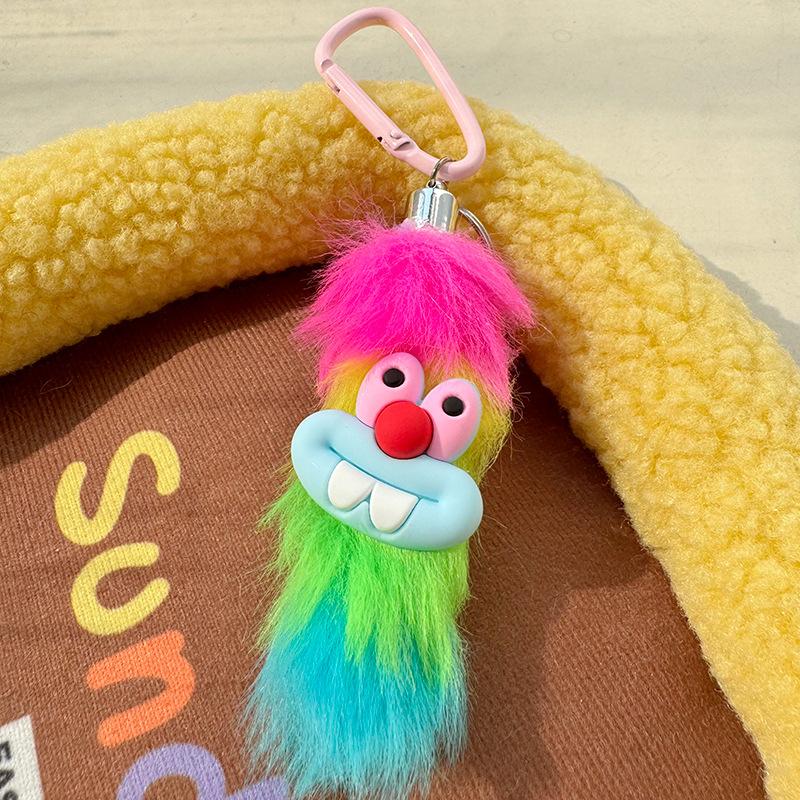 Забавный брелок-подвеска в виде сосиски с длинными волосами и монстром, мультяшная плюшевая кукла, сумка, кулон, подарок девушке