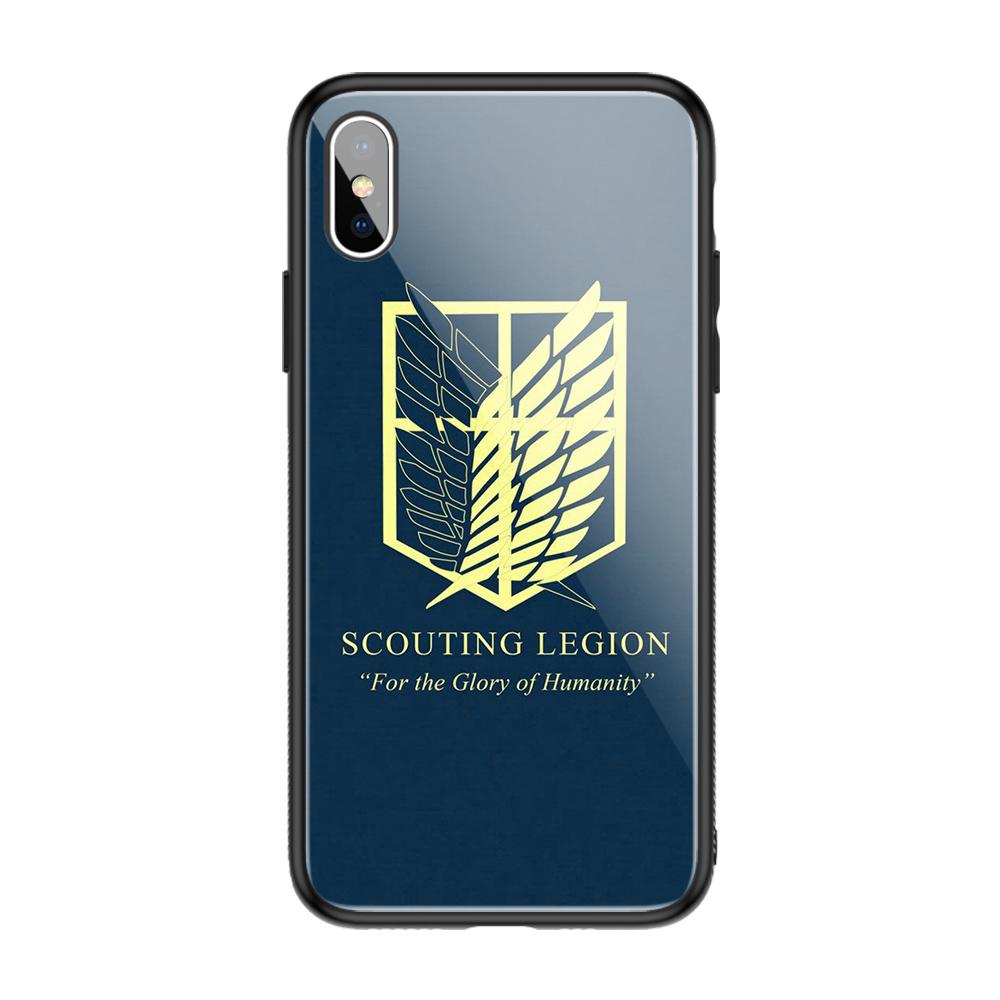 Чехол-накладка из закаленного стекла Attack On Titan для iPhone 11 12 13 14 Pro Max Mini 6 6s 7 8 14 Plus X Xr Xs Max Se2020