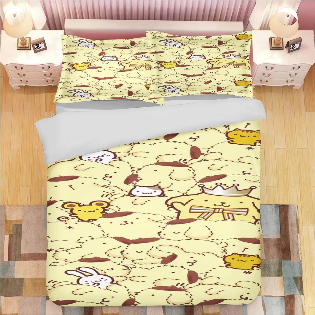 Одеяло Pompompurin Собака Детское Мультяшное Одеяло с Анимационным Принтом Полиэстер Постельное Белье Размер Твин Подарок