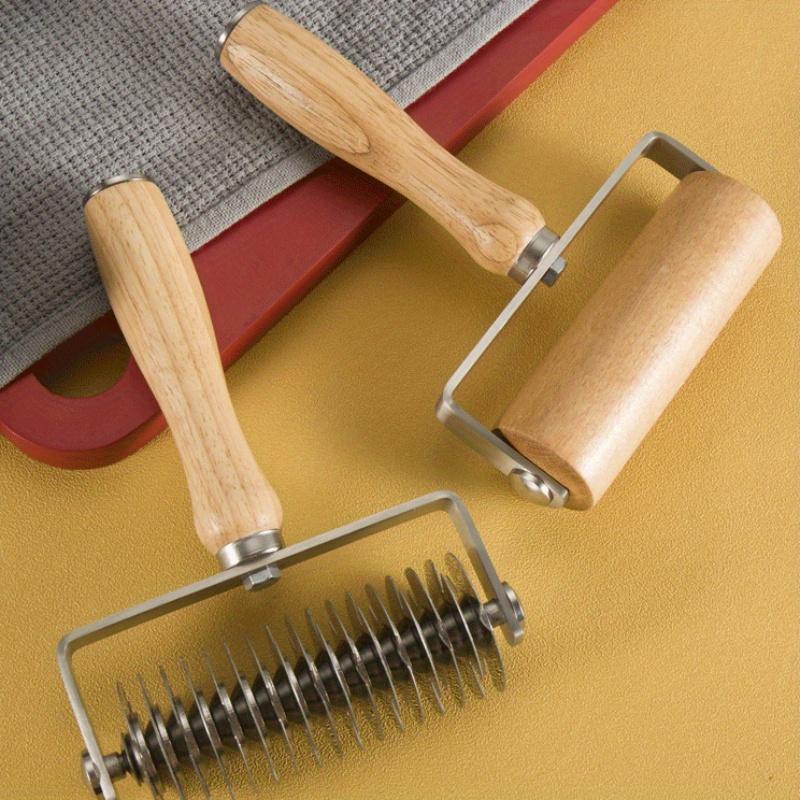 Креативные инструменты для выпечки Игла для пиццы Роллер-пробойник Десертный нож для протяжки Роликовый нож Дубовая палочка для муки Скалка