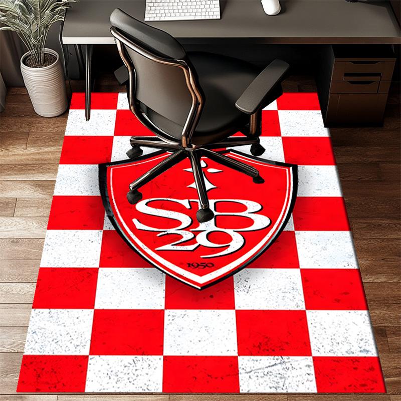Strength Brestois Emblem Rug for Living Room, Game Rooms, Office, Bedroom, Office Floor Mat Playful Design, fan gifts Christmas decor