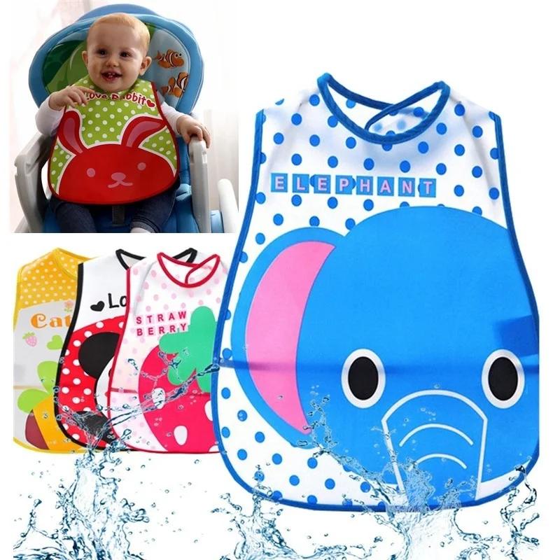 Cartoon Baby Bibs Eva Waterproof Newborn Bandanas Feeding Baby BURP Cloths Girls Kids Saliva Towel Printing Apron (Color Random)