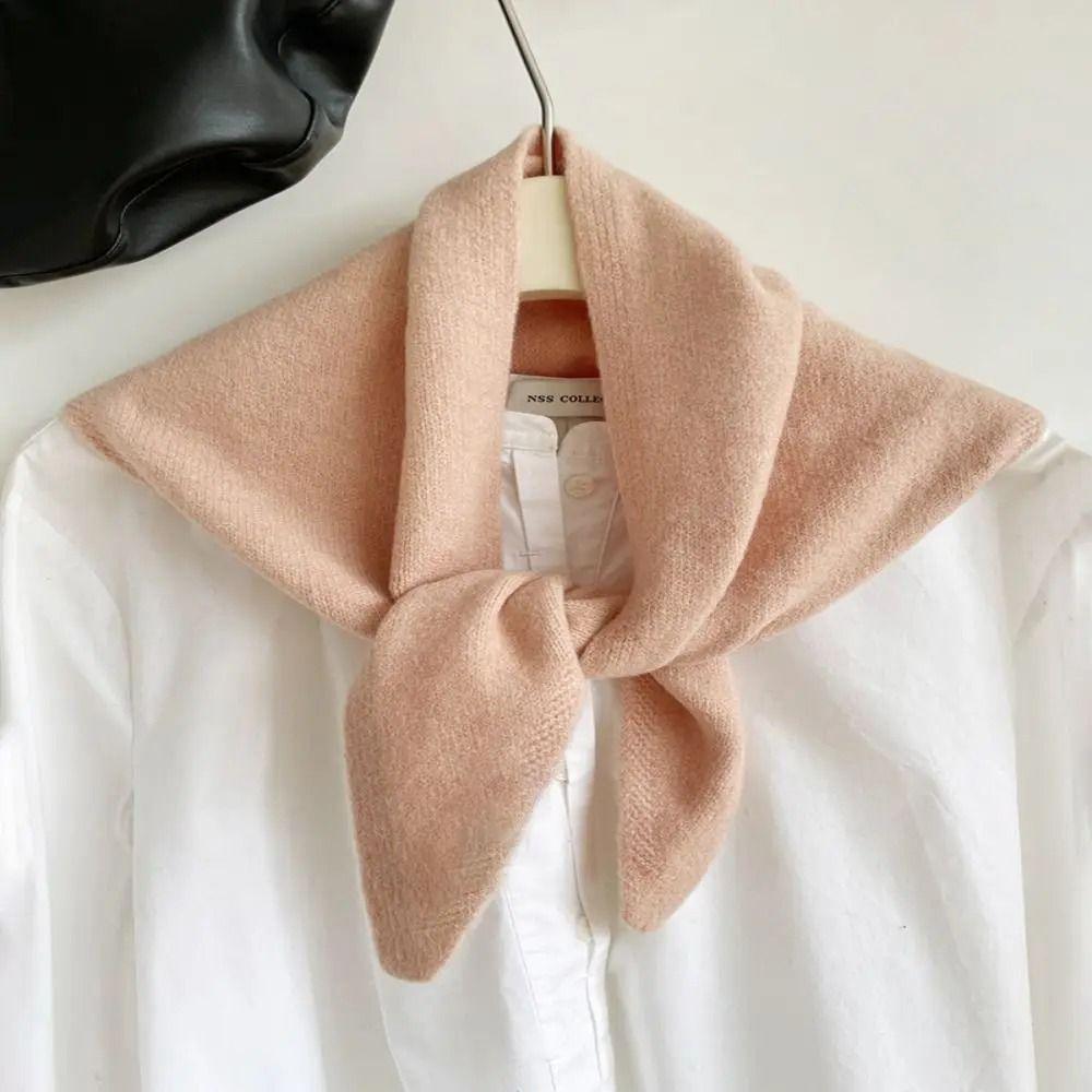 Winter Wool Triangular Scarf Korean Style Headscarf Shawl New Warm Knitted Scarf