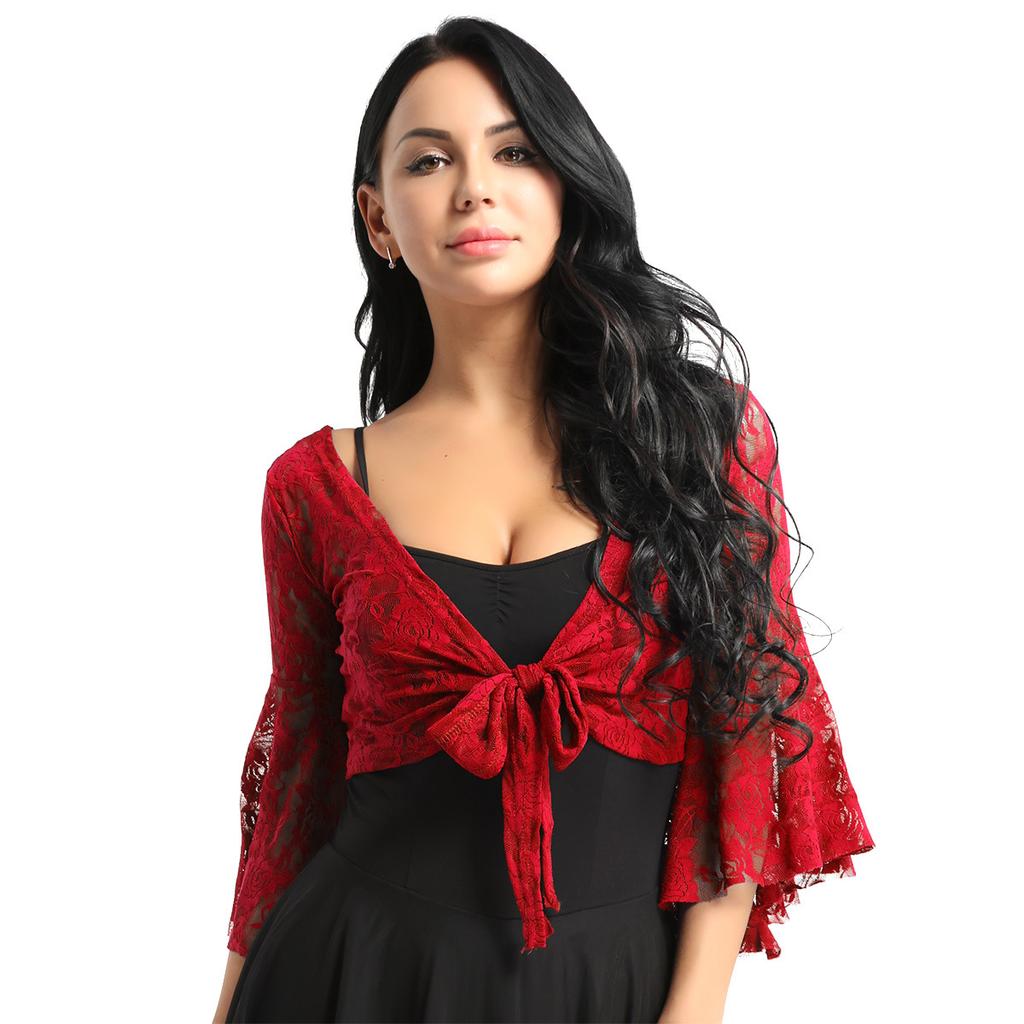 Women's Sheer Cover-up Belly Dance Cardigan Shrug Tops