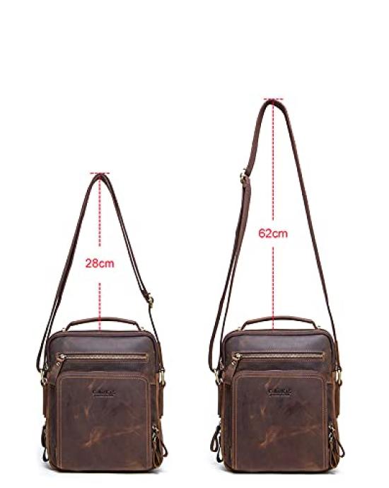 Shoulder Crossbody Can Hold iPad All Travel Shoulder Vertical [Contacts] Men's Handbag, Mini, Cowhide, Leather, Bag, Present, Bag, (Coffee)