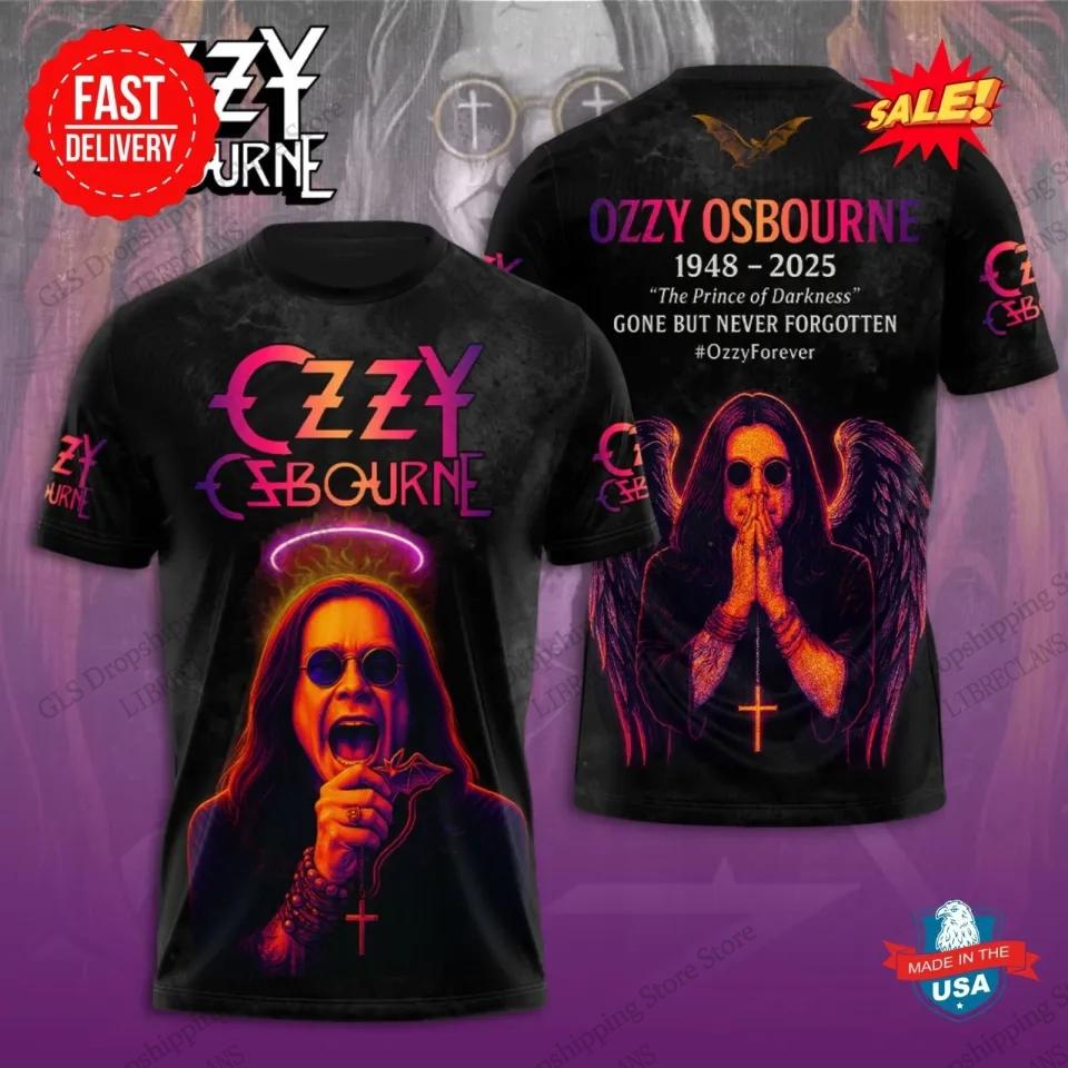 Новая футболка с 3D-принтом Ozzy Osbourne для рок-группы, мужская, женская, модная, больших размеров, уличная, винтажная, топы, футболки, Харадзюку, с коротким рукавом