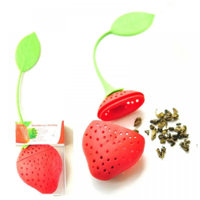 Silicone Strawberry Tea Infuser Teapot Tool Teabag Kettle Loose Tea Leaf Strainer Ball Holder Herbal Spice Filter Kitchen Gadget