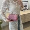 Fashionable High-end Sequin Handheld Small Square Bag for Women's New Chain Shoulder Bag Fashionable Simple Small Square Bag