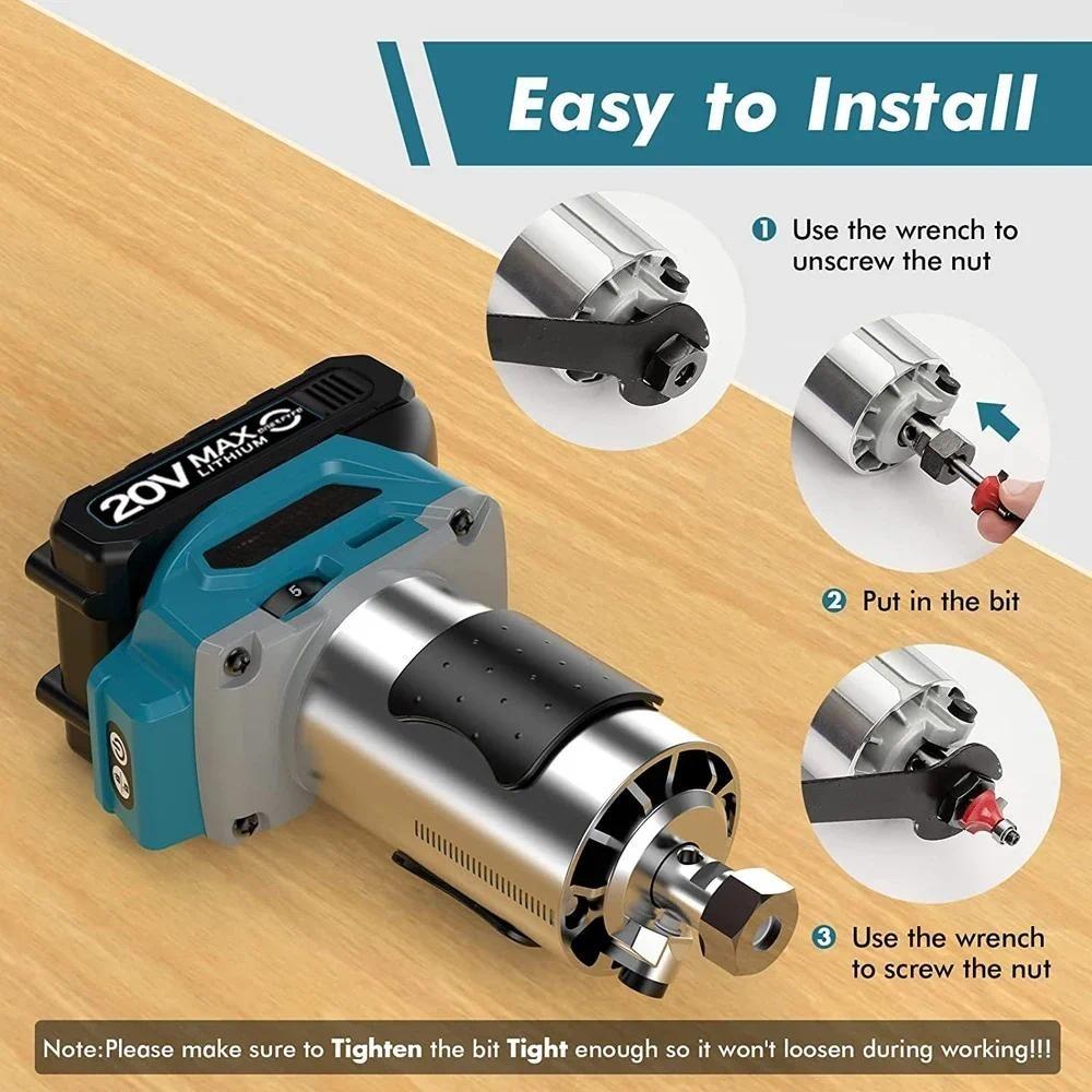 3300 об/мин Аккумуляторный Портативный Фрезер по Дереву Деревообработка Гравировальный Пазовальный Станок Бесщеточный Электрический Ручной Триммер