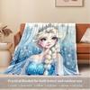 1pc Velvet Elsa Snow Princess Blanket - Perfect for bedding, sofa cover, gift,