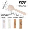 100Pcs Individually Packaged Ice Cream Spoons Wheat Straw Dessert Cake Fork  Party Supplies