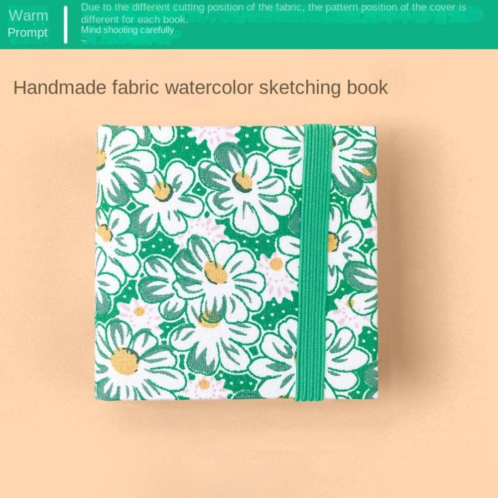 Flower Mini Fabric Watercolor Book Colorful Mini Watercolor Painting Book Painting