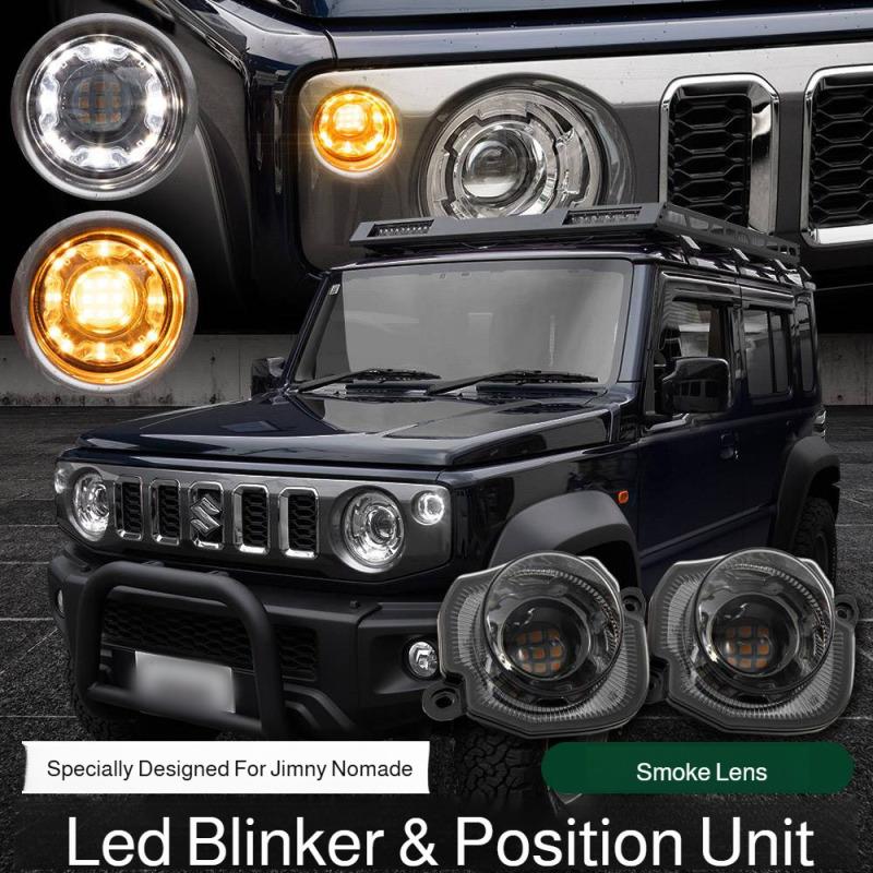 Светодиодные передние указатели поворота 2018+ JB64 JB74 Suzuki Jimny (белый и желтый) Дневные ходовые огни и fro
