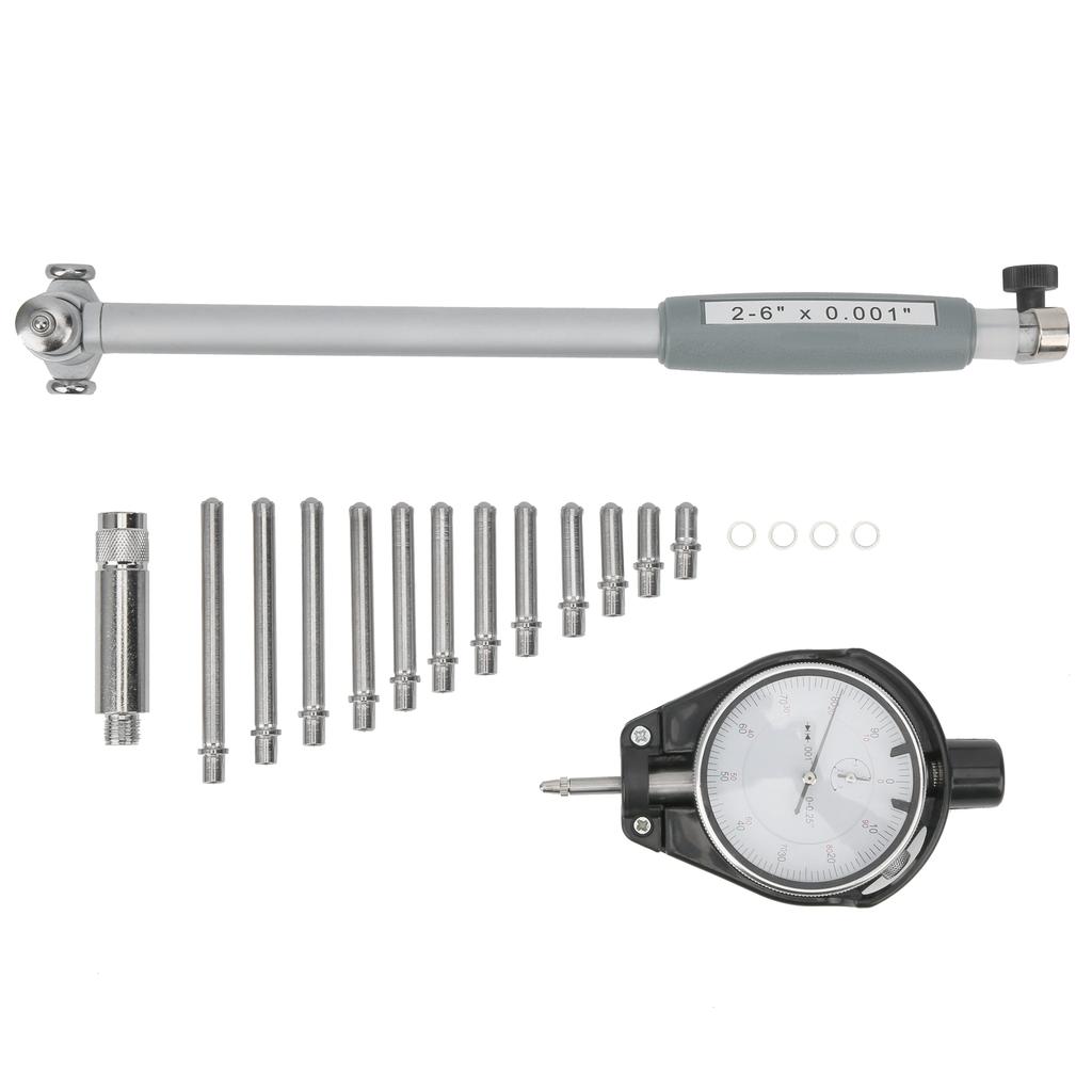 Индикатор циферблатного отверстия, набор инструментов для измерения цилиндра двигателя 2?6 дюймов x 0,001 дюйма