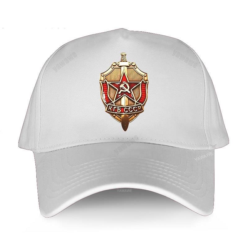 New Arrival Short Visor Hat Men Yawawe Caps KGB Badge CCCP Russian Russia Hip-hop Baseball Cap Cotton Women Summer Hats